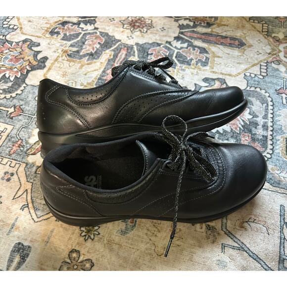 SAS Comfort Walking Shoes Black Leather slip on Supportive Sneakers - Picture 6 of 13